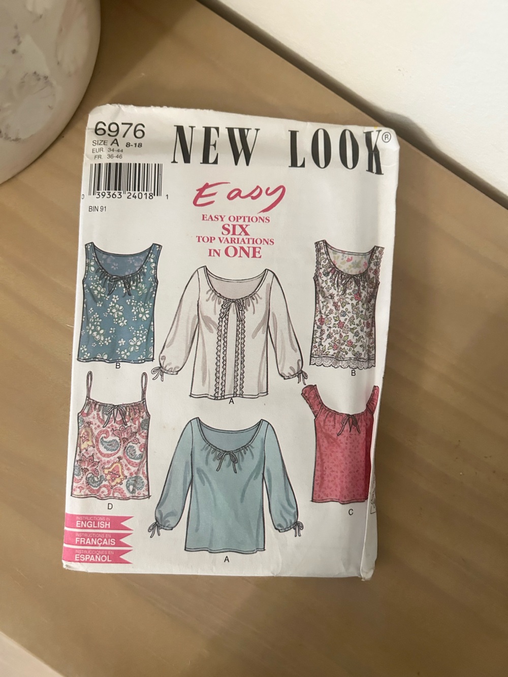 New Look 6976 Misses Peasant Tops & Tunics Sewing Pattern Sizes 8–18